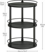 YATINEY 3-Tier Lazy Susan Organizer, Rotating Spice Rack, Spinning Organizer, Industrial Turntable Spice Rack Organizer for Cabinet, Kitchen Countertop, Pantry, Black SR23BK - Image 9