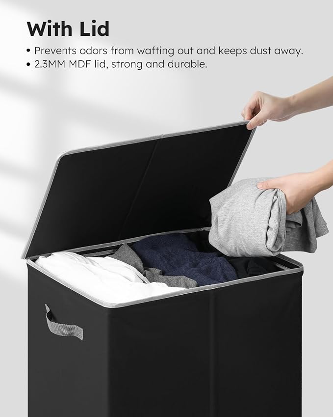 SOLEDI 130L Laundry Hamper with Lid, Large Collapsible Laundry Basket - Image 5