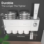 iHave Toothbrush Holders Wall Mounted with Toothpaste Dispenser & 4 Cups - Image 4