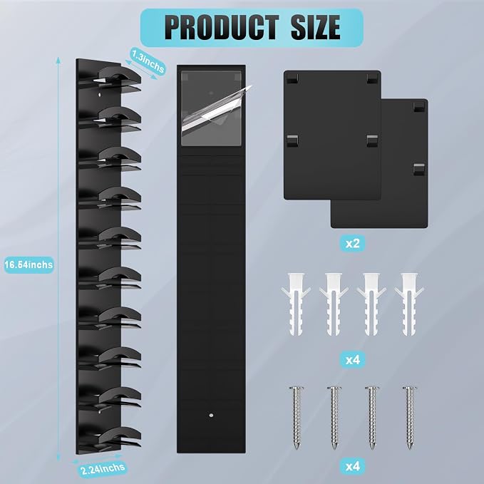 Hat Organizer for Baseball Caps 2Pack, Hat Rack for Wall with Strong Adhesive Hold up to 20 Hats, Hat Hanger Holder Display for Door Closet, Cap Organizer Storage Multilayer Two Mounting Option(Black) - Image 7