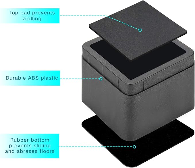 BTSD-home Bed Risers 2 Inch, 4 Pack - Image 4