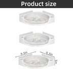 akinbas Corner Shower 3 Tier Caddy Lazy Susan Organizer 360 Rotating Corner Shelf Wall Mounted with No Drilling Shelves for Bathroom Dorm and Kitchen (White) - Image 3