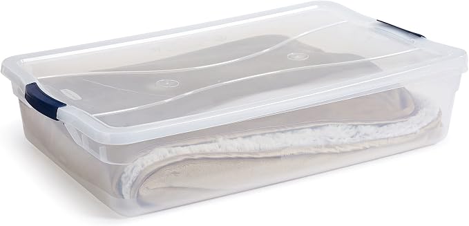 Rubbermaid Cleverstore 42 Quart Stackable Plastic Storage Container Organizer Bin with Latching Lids for Garage, Closet, and Classroom, Clear, 4 Pack - Image 6