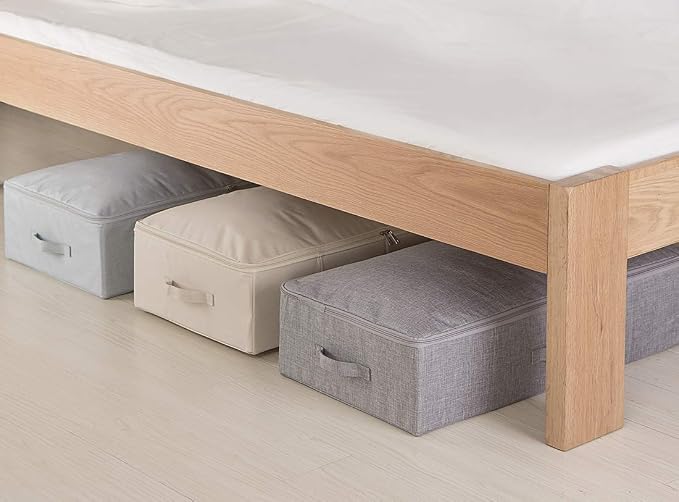 2pcs Clothing Shoes Bedding Lidded Storage Baskets for Underbed Organizer - Image 5