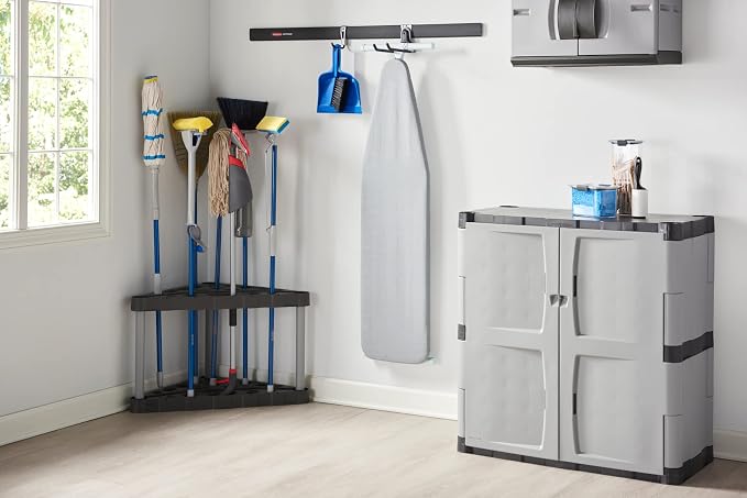 Rubbermaid Plastic Garage Corner Tool Tower Rack, Easy to Assemble, Organizes up to 30 Long-Handled Tools/Rakes/ Brooms/Shovles for Home/House/Outdoor/Sheds - Image 9