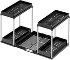 NIUXX Expandable Under Sink Organizer: 2 Tier Under Cabinet Organizer - Double Pull Out Shelf Under Sink Storage for Kitchen - Bathroom and Laundry Room - Space Saving by NIUXX