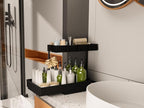 NATURE'S SOURCE 2 Pack Under Sink Organizer 2 Tier Sliding Cabinet Organizers Multi-Purpose Sink Storage Basket L-Shape Narrow Space Storage Shelves with 4 Hook for Kitchen Bathroom Drawer, Black - Image 6