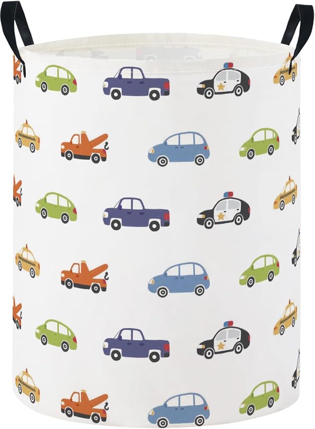 Baby Laundry Basket Baby Nursery Hamper Kids Laundry Basket Toy Storage Bin for Boys Room Decor Gift Baskets for Bedroom Bathroom(Car) by TIBAOLOVER