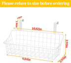 LeleCAT White Basket with hook Grid Storage Basket,Hang it behind a door or on a railing,Over the Cabinet Door,2 Pack - Image 2