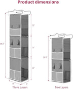 LOVEGRASS 3 Shelf Locker Organizer with Side Pockets, White and Grey - Image 3