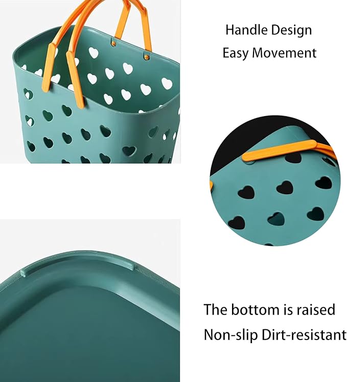 Portable Shower Caddy with Handle Plastic Shower Basket Organizer, Blue - Image 5