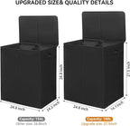 WOWLIVE 180L Double Laundry Hamper 2 Section with Lid and Removable Bags - Image 2
