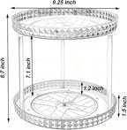 2 Tier Clear Lazy Susan Organizer for Fridge and Cabinet, 360° Rotating Makeup Organizer, Cosmetic Display Cases, Under Sink Turntable Organizer for Kitchen Bathroom Dorm - Image 3