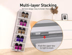 Kuject X-Large Shoe Storage Boxes 12 Pack, Clear Stackable Shoe Organizer | Shoe Case for Closet, Entryway & Under-Bed Storage, Drop-Front Design, Space-Saving Solution for Family Organization,Grey - Image 3