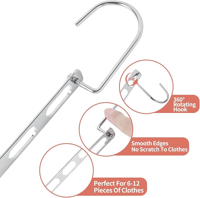 Metal Space Saving Hangers for Clothes, Collapsible Hanger Organizer 10Pack - Image 6
