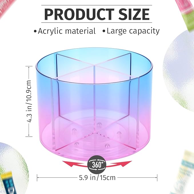 Drink Packet Organizer, Lazy Susan Gradient Drink Mix Organizer, Acrylic Water Drink Packet Holder with 4 Compartments for Cabinet Kitchen Pantry Storage Organization - Image 3