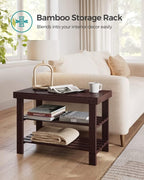 SONGMICS Shoe Rack Bench, 3-Tier Bamboo Shoe Storage Organizer, Entryway Bench, Holds Up to 286 lb, 11.3 x 27.6 x 17.8 Inches, for Entryway Bathroom Bedroom, Brown ULBS04Z | Shoe Storage Organizer, Holds Up to 286.6 lb, Brown, BAMBOU Collection ULBS04Z - Image 7