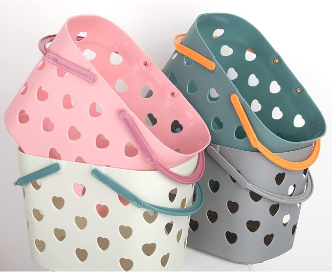 Portable Shower Caddy with Handle Plastic Shower Basket Organizer, Pink - Image 2