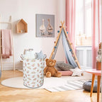 NTAOHAMPER Pink Flower Laundry Hamper, laundry Basket, Nursery Hamper,Waterproof Storage Bin for Bedroom,Clothes Organizer Basket, Room Decor(Pink Flower) - Image 3