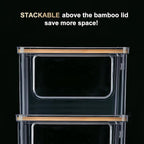 Hudgan Stackable Storage with Bamboo Top for Laundry Room Organization, Extra Large Trash Bag/Garbage Bag Dispenser, Under Sink Organizer, Pantry Organizers - Image 4