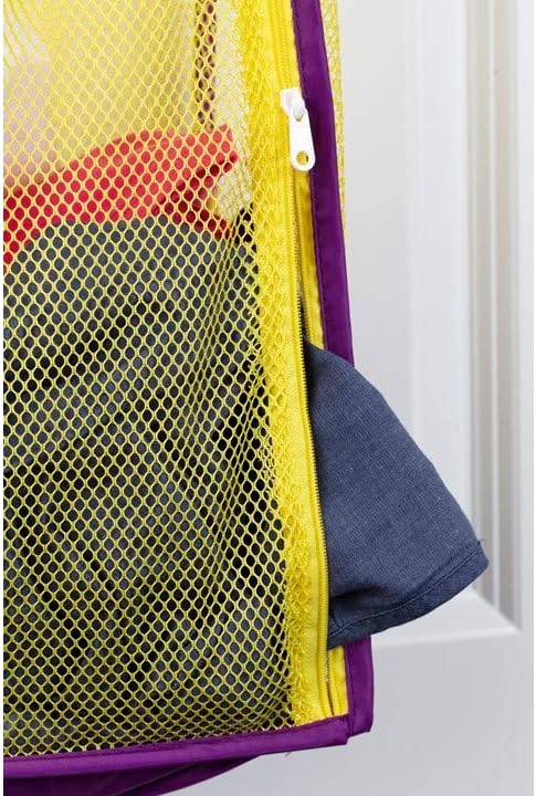 Store & Score Over The Door Hanging Kids Fun LED Cheerleader Light-Up Collapsible Mesh Laundry Hamper, Toy Chest, Heavy Duty Metal Hooks Included. Patent Pending. - Image 4
