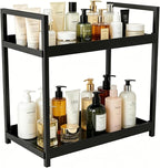 Bathroom Counter Organizer, 2 Tier Black Counter Shelf by IDM-UTSL