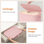 Lifewit 85L Large Laundry Basket with Lid, Laundry Hamper with Plastic Handles and Removable Bag, Foldable Tall Dirty Clothes Hampers for Laundry for Laundry Room, Bedroom, Bathroom, Dorm, Pink - Image 6