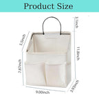 2 Pack Wall Hanging Storage Basket,Wall Hanging Organizer Bags with Pockets, Wall organizer Storage for Dormitory Bathroom Bedroom Kitchen(White-upgraded) - Image 2