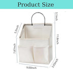 Wall Hanging Storage Bag,Wall Hanging Organizer Bags with Pockets, Wall Organizer Storage for Dormitory Bathroom Bedroom Kitchen (White 1) - Image 2