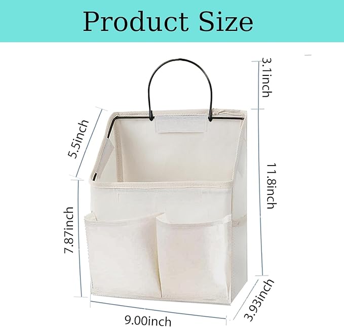 4pcs Wall Hanging Storage Bag,Wall Hanging Organizer bags with Pockets, Wall Organizer Storage for Dormitory Bathroom Bedroom (White-upgraded) - Image 2