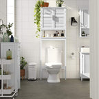 SONGMICS Bamboo Over The Toilet Storage Cabinet, Adjustable Inside Shelf - Image 2