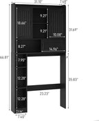 Vabches Over The Toilet Cabinet with 2 Barn Doors & Sliding Door, Black - Image 2