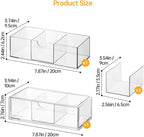 PAVSTINE Medicine Cabinet Organizer 2 Pack, Stackable Storage Drawers with Removable Divider, Make Up Organizer for Bathroom Mirror Cabinets, Vanity, Closet, Countertop - Clear - Image 2