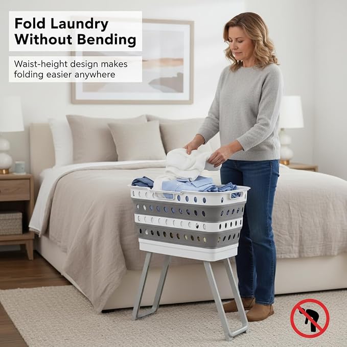 Spark Innovators No Bend Basket, Collapsible Laundry Basket with Legs - Image 2