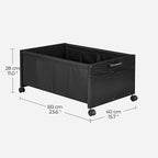 FOUCSSOMEI Under Bed Storage with Wheels, Wooden Under Bed Drawers On Wheels, Rolling Under Bed Shoe Storage, Space Saving, Black,70L - Image 4