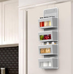 Simple Houseware 4 Clear Window Pocket Over Door Hanging Organizer, Gray - Image 3