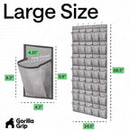 GORILLA GRIP Over the Door Shoe Organizer, 35 Large Pockets, Gray | Breathable Mesh Pocket, Space Saving Hanging Storage Holder, Closet Rack Hanger for Shoes, Pantry and Bathroom Accessories - Image 7