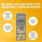 Honeyera Storage for Stuffed Animal - Over Door Organizer for Stuffies, Baby Accessories, and Toy Plush/Easy Installation with Breathable Hanging Pockets (Gray) - Image 6