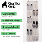 GORILLA GRIP Over the Door Shoe Organizer, 24 Large Pockets, Linen | Breathable Mesh Pocket, Space Saving Hanging Storage Holder, Closet Rack Hanger for Shoes, Pantry and Bathroom Accessories - Image 2