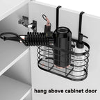 Hair dryer holder cabinet door 3 in 1 Hair tool organizer wall mount - Image 4