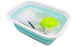 SAMMART 9.2L (2.37Gallon) Collapsible Tub - Portable Outdoor Picnic Basket/Crater - Foldable Shopping Bag - Space Saving Storage Container (M, White/Lake Green) - Image 5