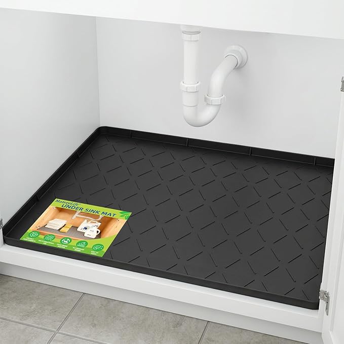 Mateeylife Under Sink Mat Kitchen Waterproof, Silicone Sink Tray 28"X19" by MateeyLife