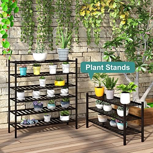 viewcare 3-Tier Long Black Shoe Rack, Bamboo Wood Shoe Rack for Closet, Entryway & Hallway, Stackable | Functional | Sturdy - Image 7