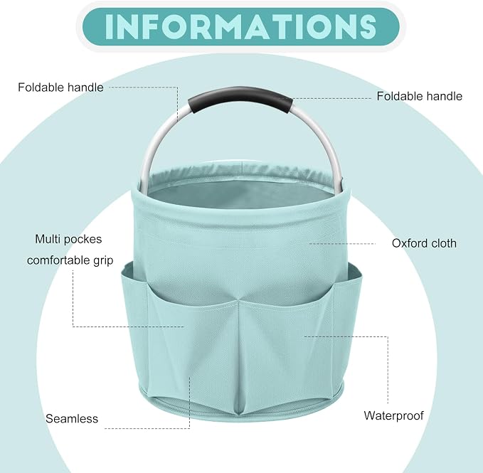 17L Cleaning Caddy for Cleaning Supplies with Handle,Cleaning Supplies Organizer Bucket for Home Garden - Image 4