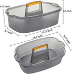 TOPZEA 2 Pack Cleaning Supplies Caddy, Plastic Large Cleaning Supply Storage Bucket with Handle, Portable Shower Tote Caddy Household Tools Organizer Baskets for Bathroom, Kitchen Under Sink - Image 2