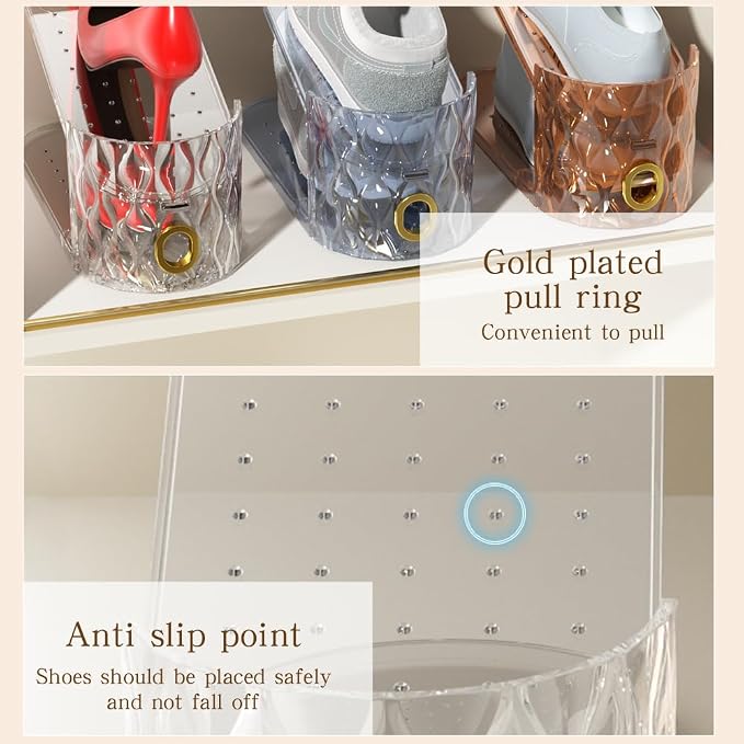Shoe Slots Organizer, Adjustable 15 Pack Shoe Stacker for Closet Storage, Clear Double Layer Space Saver, Durable and Stackable Shoe Holder for Sneakers Heels and Flat - Image 4