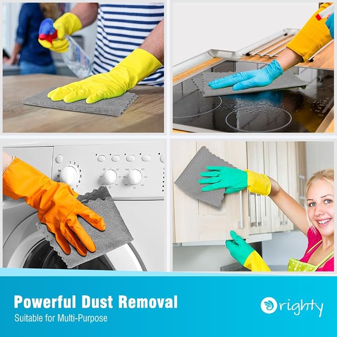 Orighty Microfiber Cleaning Cloth, 400 Pack Highly Absorbent Cleaning Rags, Household Cleaning Supplies, Reusable Microfiber Towels Lint Free Cloths for House, Kitchen, Car Care, 12x11 inch, Grey - Image 6