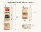 Homsorout 4-Tier Modular Hanging Closet Organizer Shelves, Beige | 40.9" Height, 2+2 Modular Design, Vertical Closet Storage, Clear Window, Easy Access, Walk-in Closet, Bedroom, Dorm, RV - Image 3