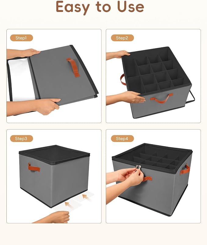 3 Pack Clear Lid Shoe Storage Cubby Foldable for Closet Bedroom ,Grey - Image 7