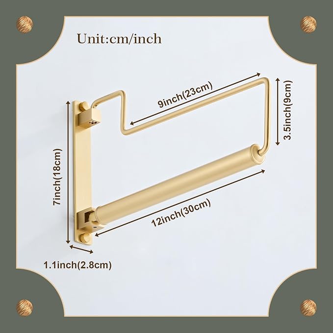 NEWRAIN Clothes Drying Rack, Laundry Racks for Drying Clothes, Wall Mounted Swing Arm Clothes Hanger for Laundry Room, Garage, Indoor & Outdoor Use,Brushed Gold (Pack of 2) - Image 6